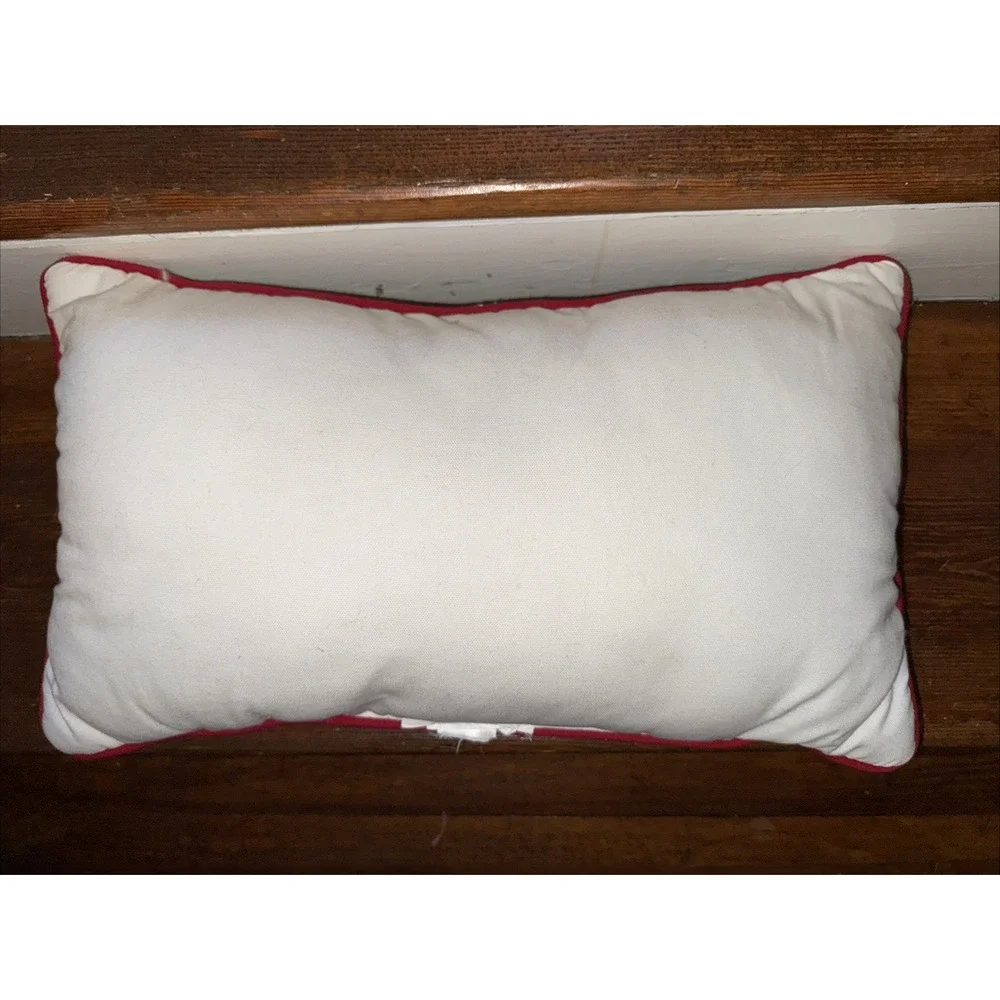 Decorative Pillow Red Truck in Snow‎ with Christmas Tree embroidered